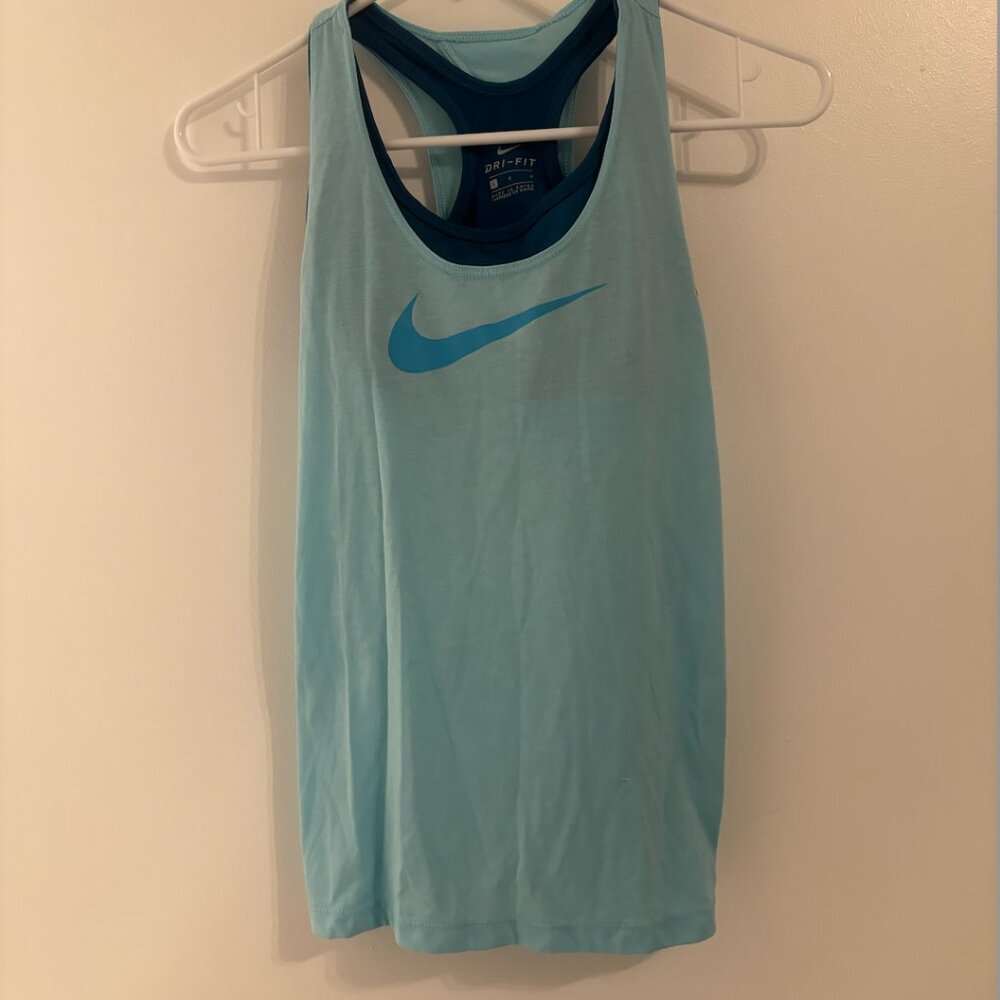 Girls Nike Dri-fit tank with attached sports bra, size Large